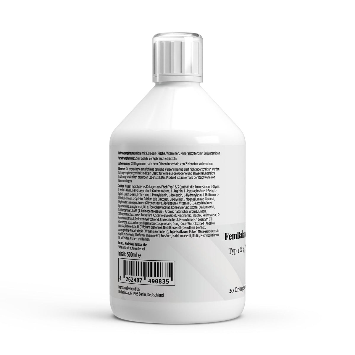 FemBalance Plus | Liquide 500 ml, étiquette et conseils d’utilisation