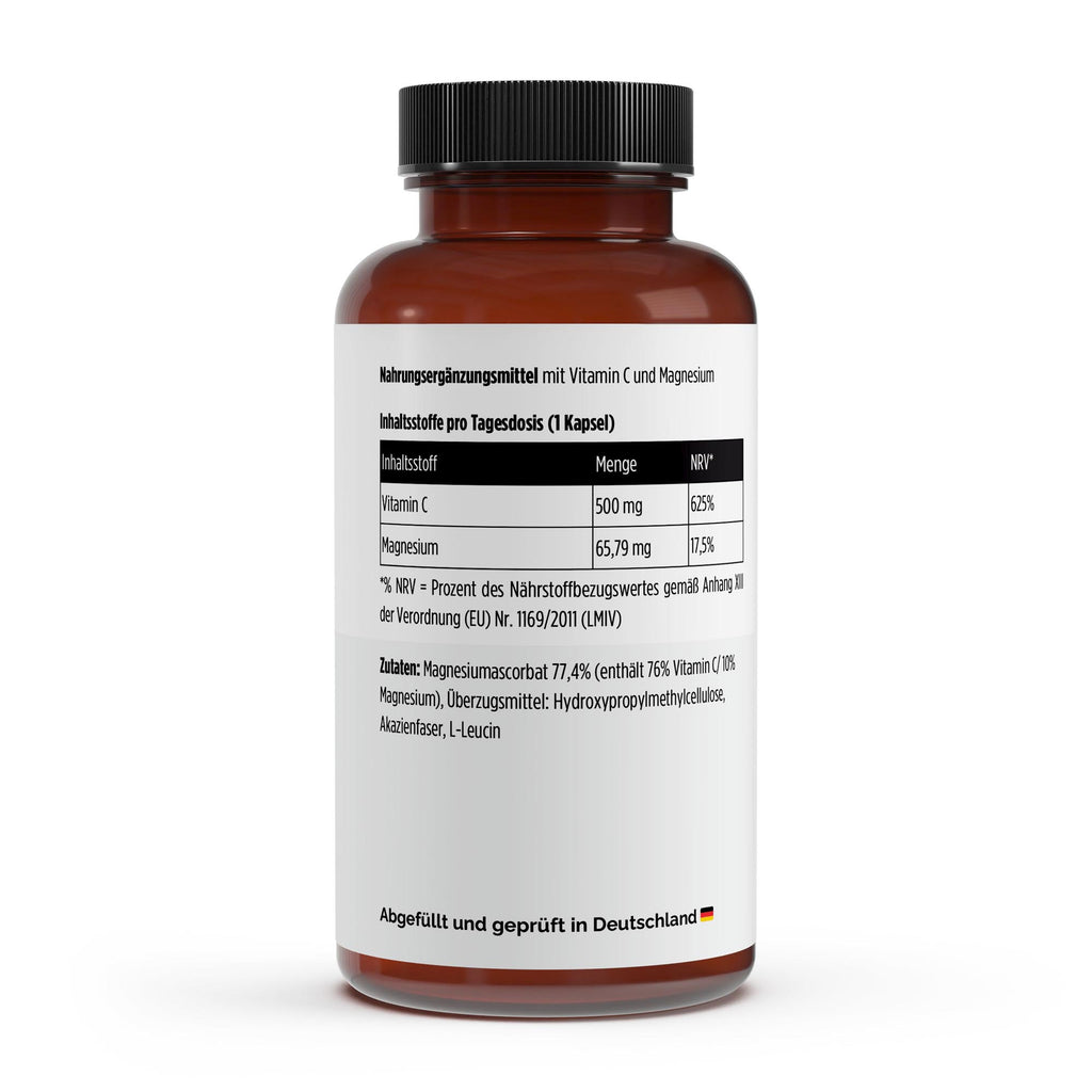 NutriReserve – Buffered Vitamin C 500 mg + Magnesium Capsules | Immune, Antioxidant & Muscle Support