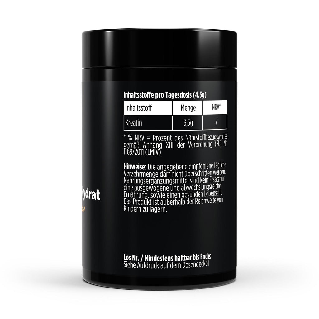 Créatine monohydrate tutti frutti | Poudre 500 g, étiquette et informations produit