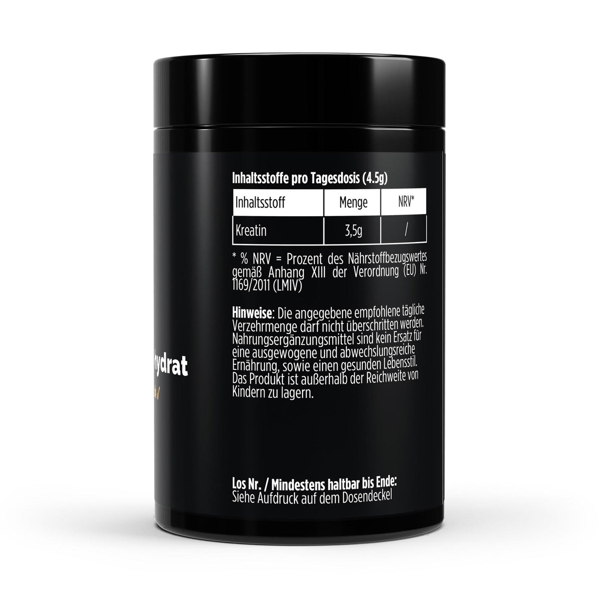 Créatine monohydrate tutti frutti | Poudre 500 g, étiquette et informations produit