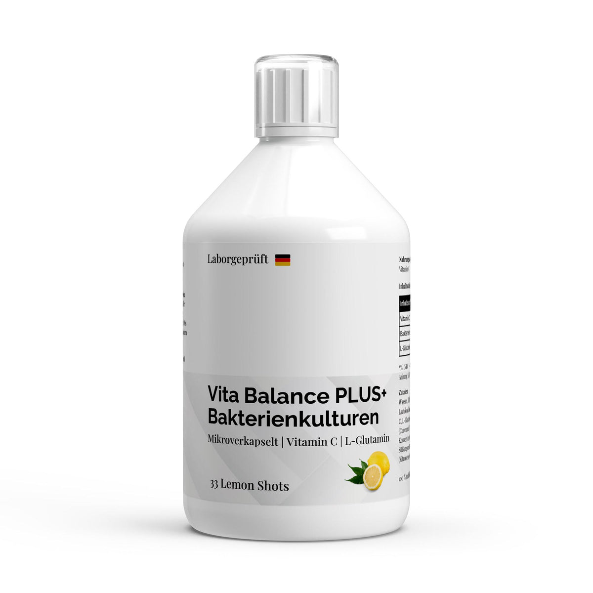 Cultures bactériennes Vita Balance Plus citron | Liquide 500 ml, 33 portions, vue du produit