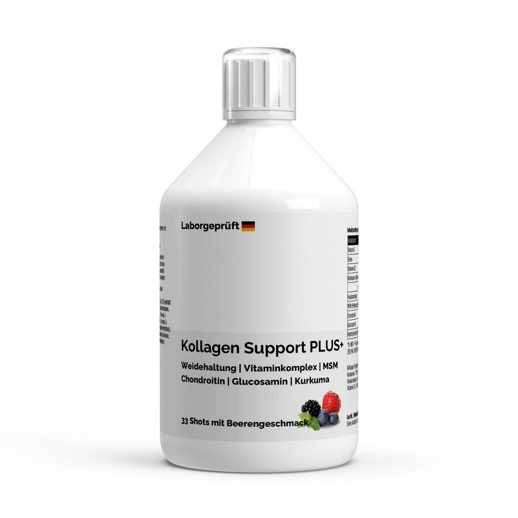 Collagène bovin Support Plus 1500 Da fruits rouges | Liquide 500 ml, vue du produit