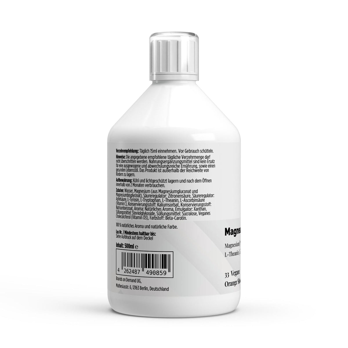 Magnésium Complex Plus | Liquide 500 ml, étiquette et conseils d’utilisation