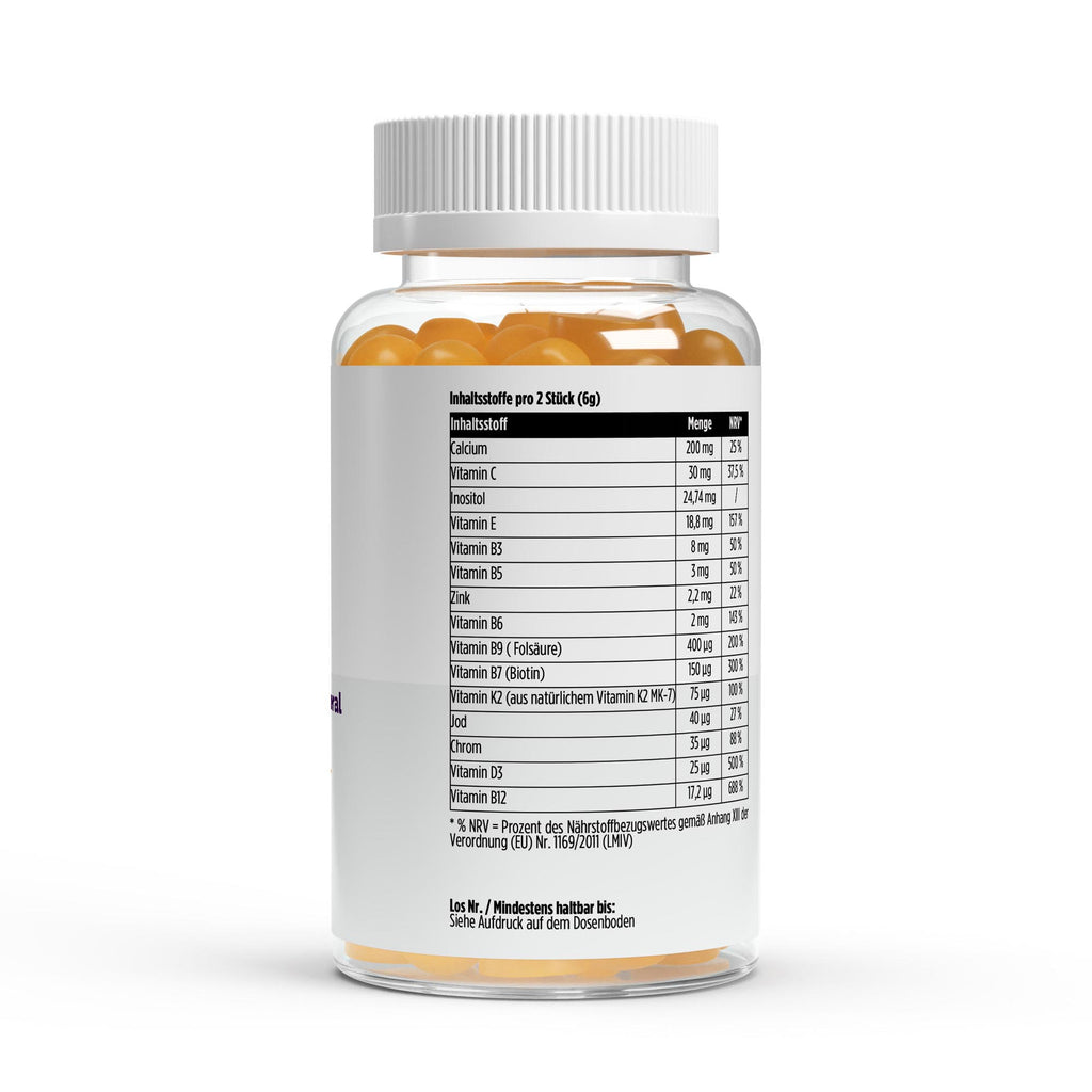 Multivitamines + Minéraux | 60 gummies vegan, étiquette et informations produit