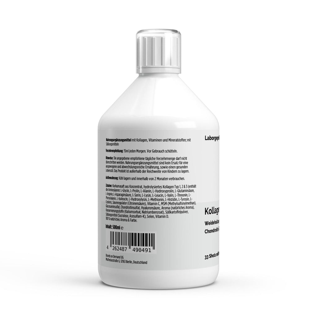 Collagène bovin Support Plus 1500 Da fruits rouges | Liquide 500 ml, étiquette et conseils d’utilisation