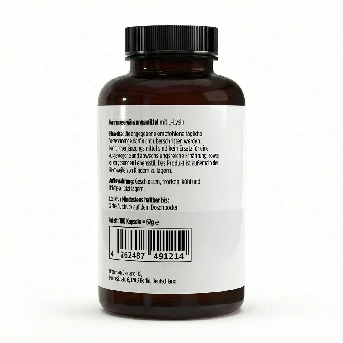 L-Lysine | 100 gélules, étiquette et conseils d’utilisation