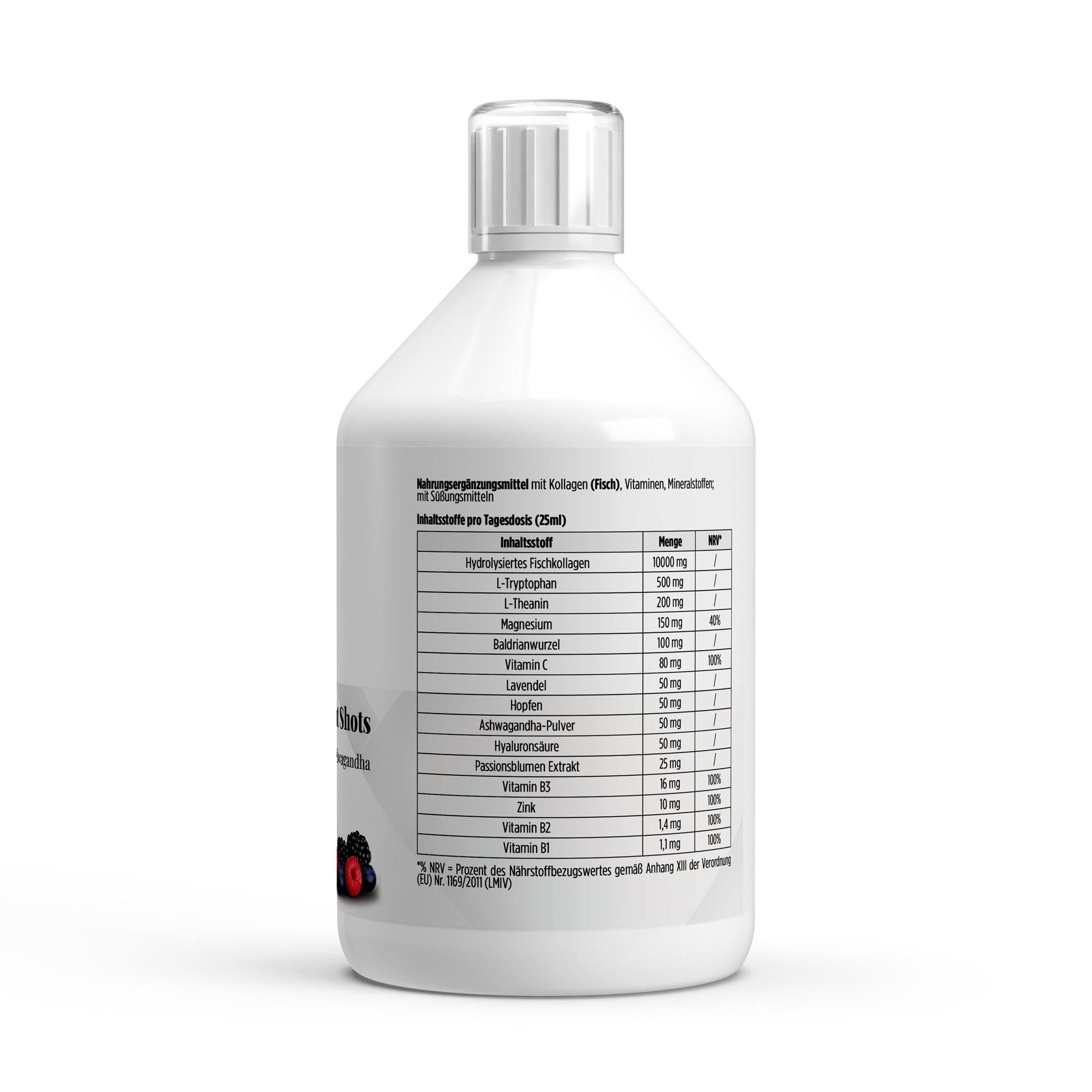 NutriReserve – Collagen Night Plus+ Shots 500 ml | Evening Collagen & Sleep Support